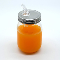 Good Quality Glass 500ML Glass Jar with Metal 70mm Spout Lid Hot Fashion Clear Round Jar with Acrylic Pourer