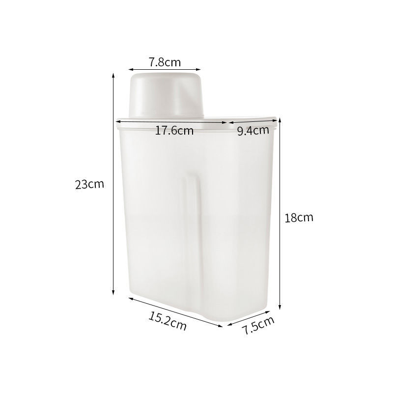 Good Quality Plastic Grain Jar Frosted Food Storage Container 1.55L With Measuring Cup