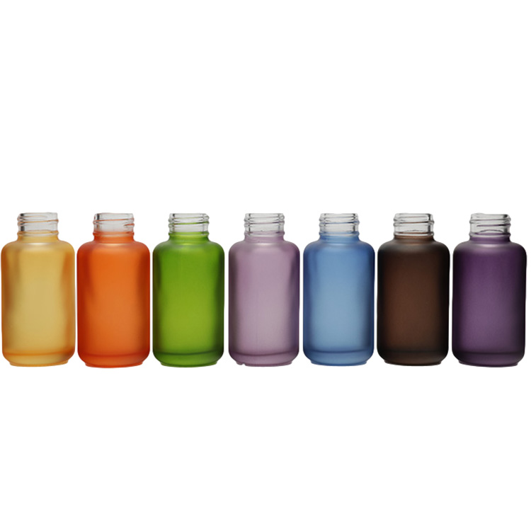 Good Quality Serum Bottle Frosted Pump Spray Green Glass Serum Pump Bottle For Cosmetic Lotion Essence Oil Container