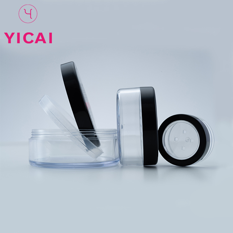 Good Reputation Manufacture Clear Cosmetic Plastic Powder Jar With Lids