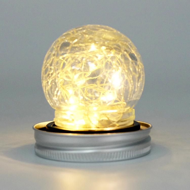 Good Sales Sphere Shape Glass Jar with Fissures New Fashion 70ml Round Jar with Electric Light Sphere Glass Jar for Plant