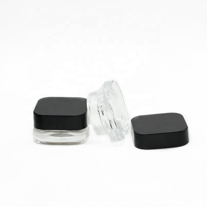 Good grade 5g 5ml clear cbd oil glass jar with child resistant cap for packing
