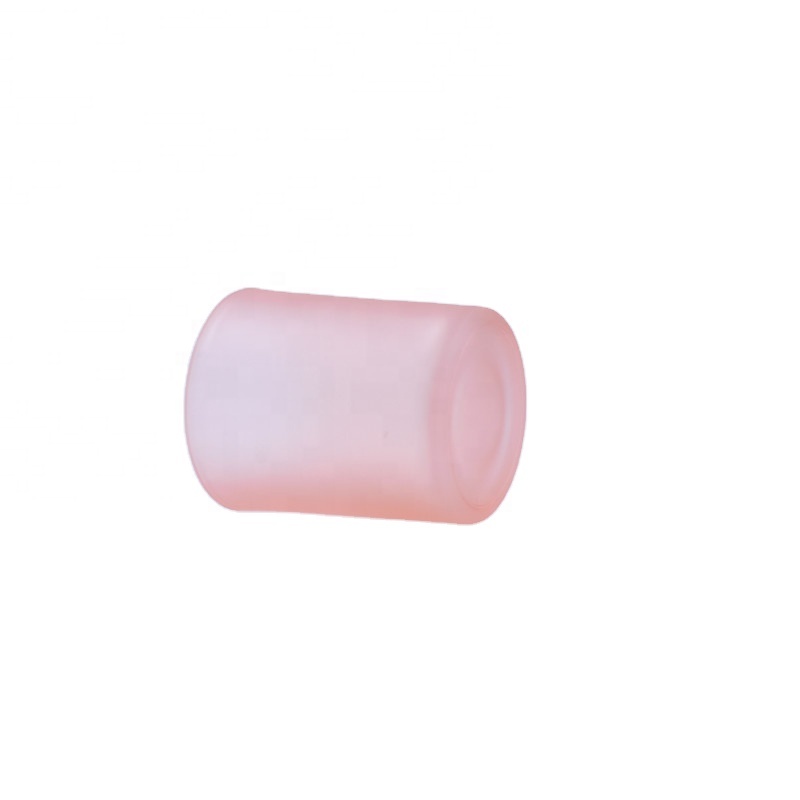 Good-looking 200 ML translucent matte pink empty round custom candle holder glass jar with sealed metal lid