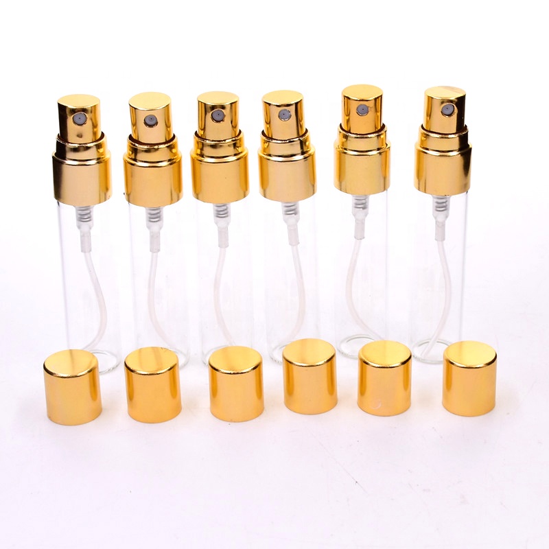 Good quality cosmetic packing 5ml mini glass fine perfume spray sample bottle containers for elite fluid lotion serun fragrance