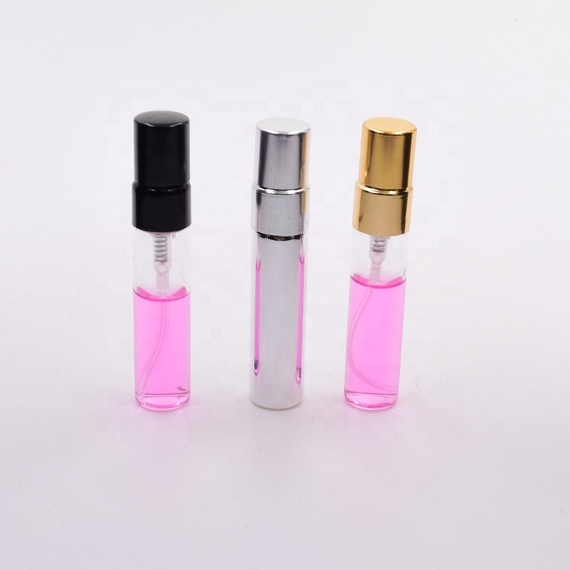 Good quality cosmetic packing 5ml mini glass fine perfume spray sample bottle containers for elite fluid lotion serun fragrance