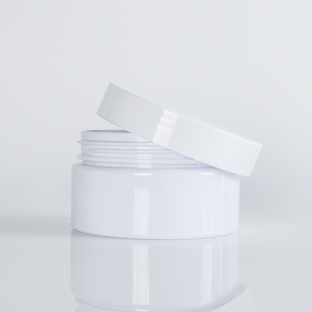 Good quality cream lotion facial container 30g 50g 100g 200g 500g with wide mouth PET jar white lid
