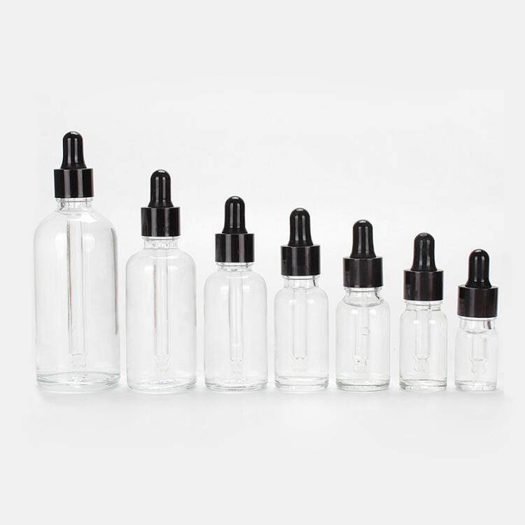 Good quality different sizes clear glass dropper bottle for essential oil