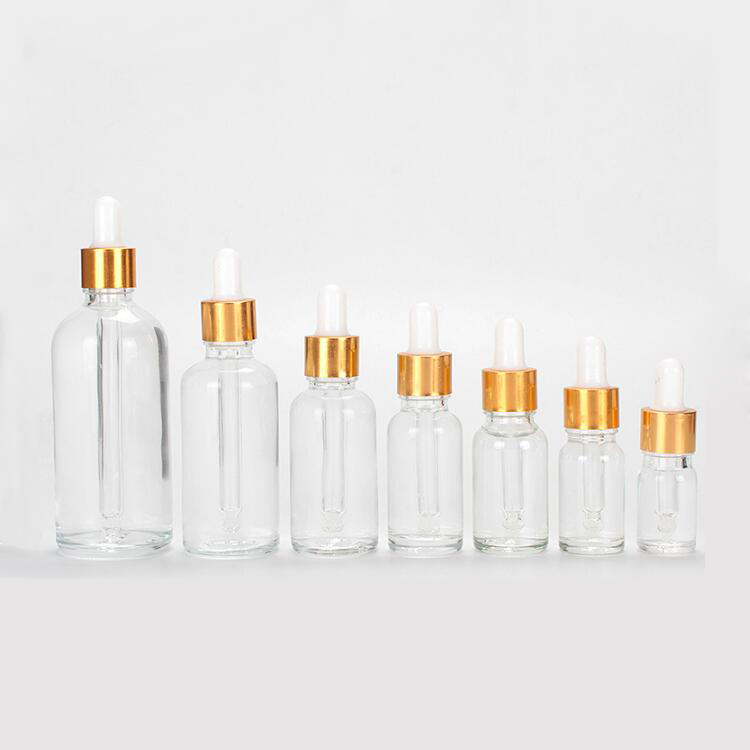 Good quality different sizes clear glass dropper bottle for essential oil