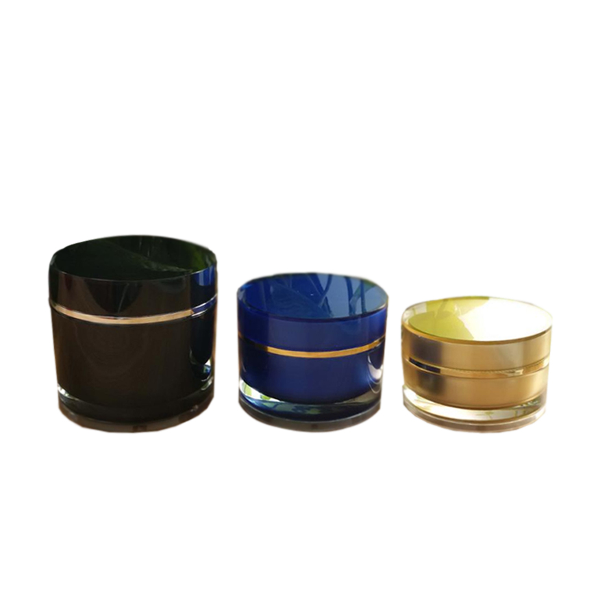 Good quality empty black color cosmetic face cream round shape 100g 200g cosmetic acrylic jar