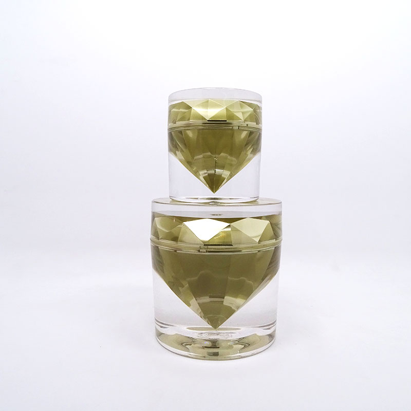 Good quality factory customized diamond shape acrylic jar for skin care cream container with best price envases de vidrio