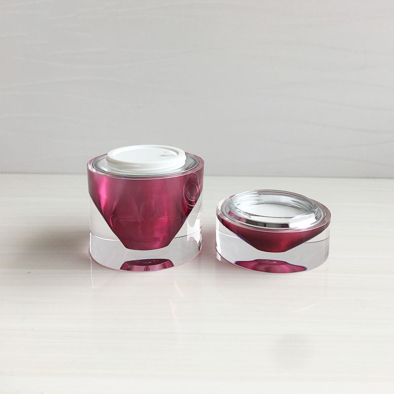 Good quality factory customized diamond shape acrylic jar for skin care cream container with best price envases de vidrio
