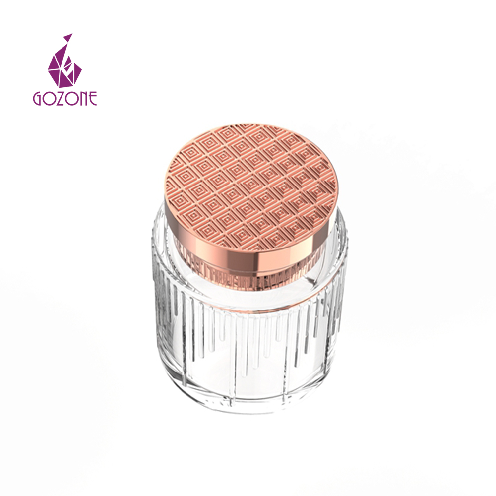 Good quality factory directly with metal lid bottle set glass cosmetic jar