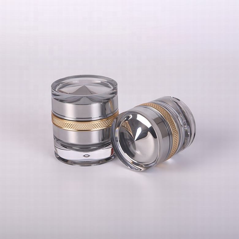 Good quality screen printing silver plastic 50g 30g high end acrylic jars