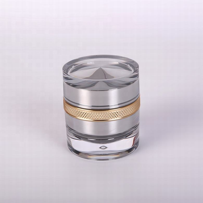 Good quality screen printing silver plastic 50g 30g high end acrylic jars