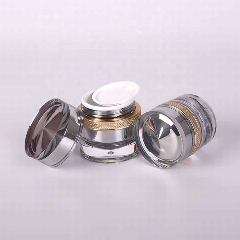 Good quality screen printing silver plastic 50g 30g high end acrylic jars