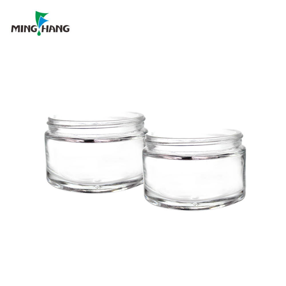 Good quality small jar 30ml glass bottle with bamboo cream pump
