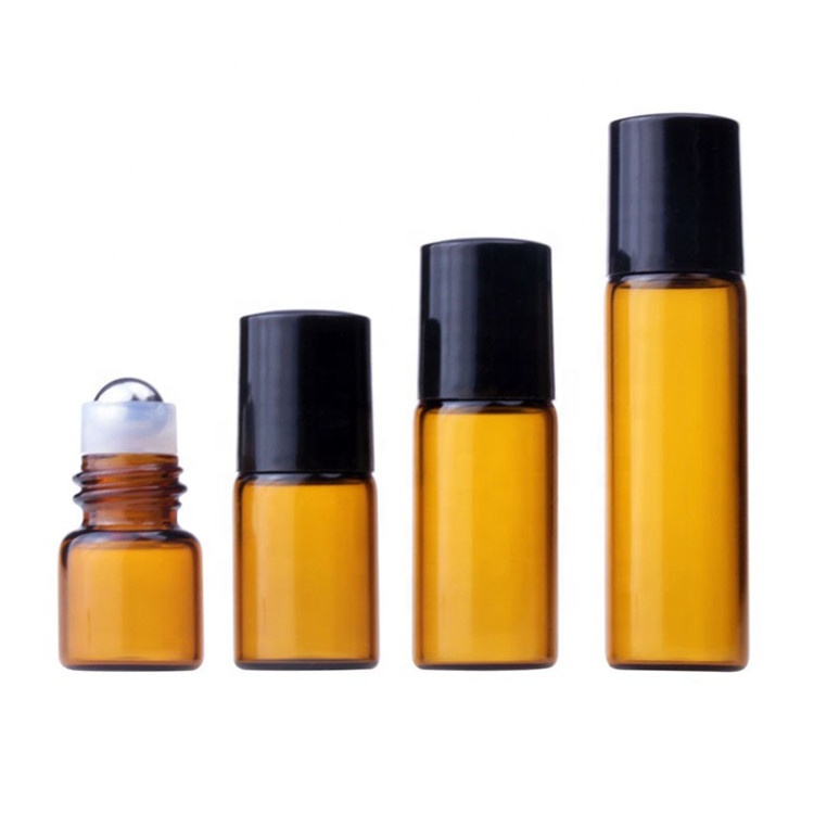 Good qualtity Small essential oil bottle blue glass roller bottles 1ml 2ml 3ml 5ml cosmetic roll on perfume bottle