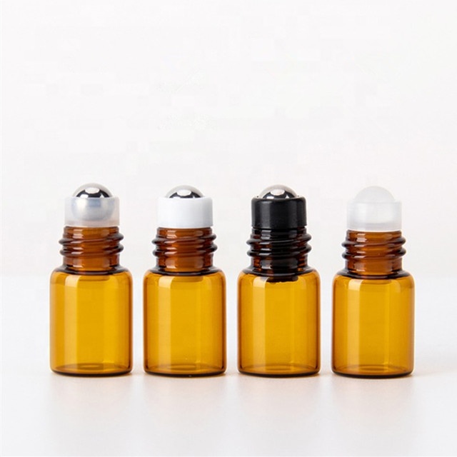 Good qualtity Small essential oil bottle blue glass roller bottles 1ml 2ml 3ml 5ml cosmetic roll on perfume bottle