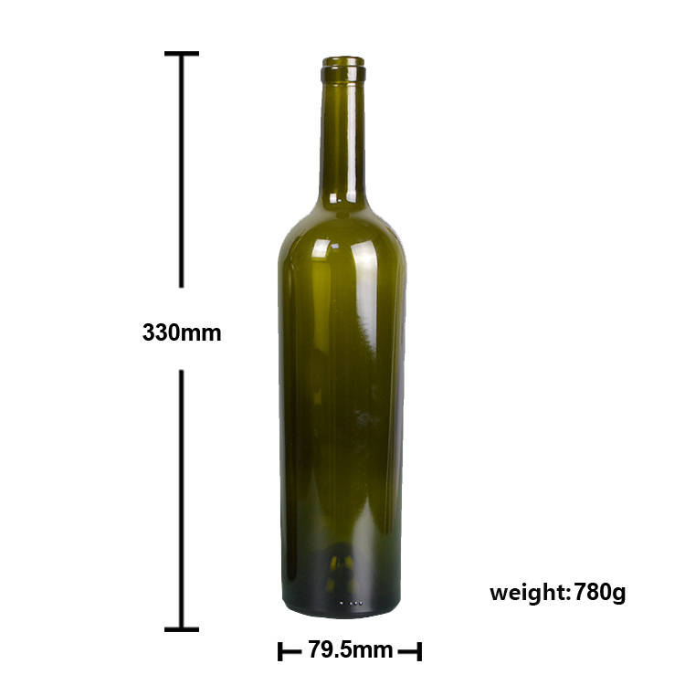 Good quantity 750ml empty wine glass bottle 780g glass bottle CYC-238
