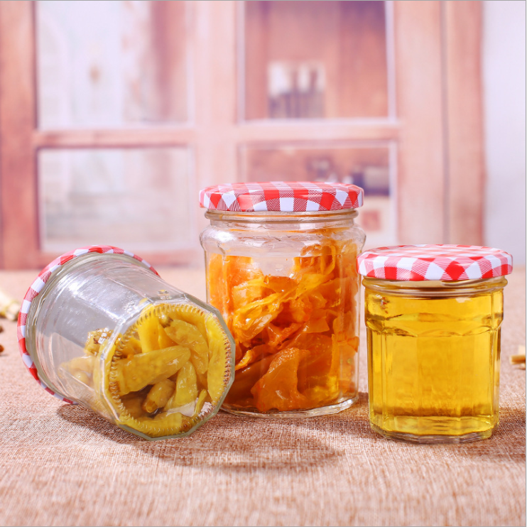 Good selling 450 ml empty airtight hermetic glass food storage jars wholesale with screw lids