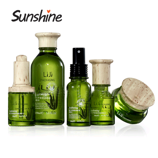 Graceful full set cosmetics glass bottle for cream lotion