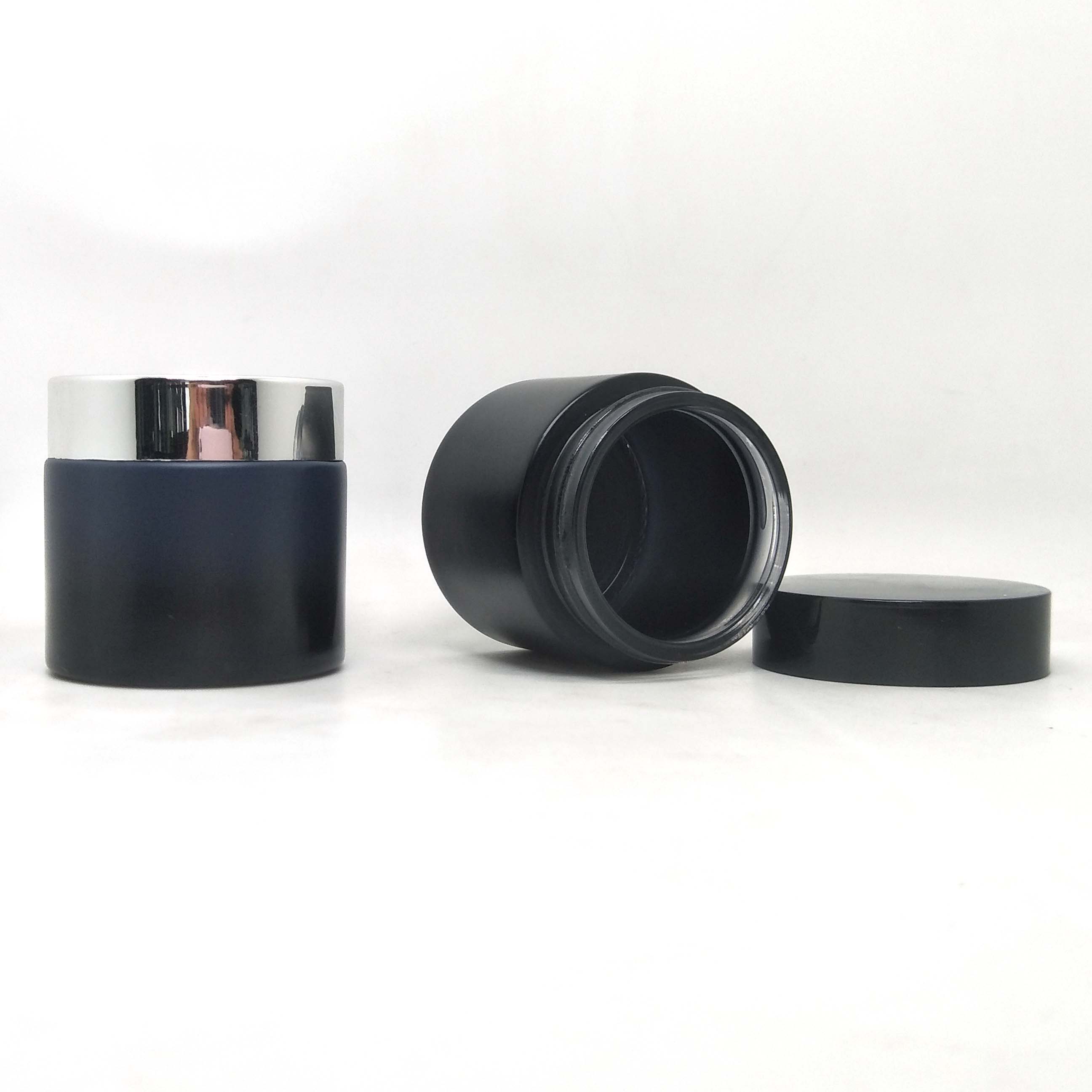 Gradient black Glass Cosmetic jar face cream glass jar 50g 60g