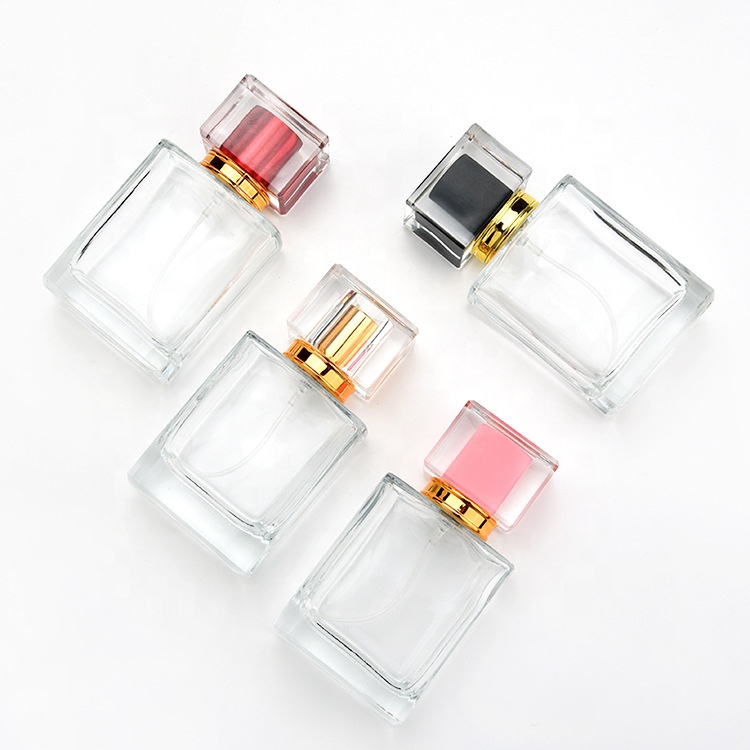Gradient color clear Perfume unique glass bottle