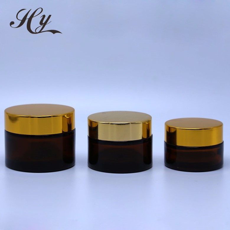 Great Demand 60g Amber Frosted Glass Jar For Cosmetic Packing