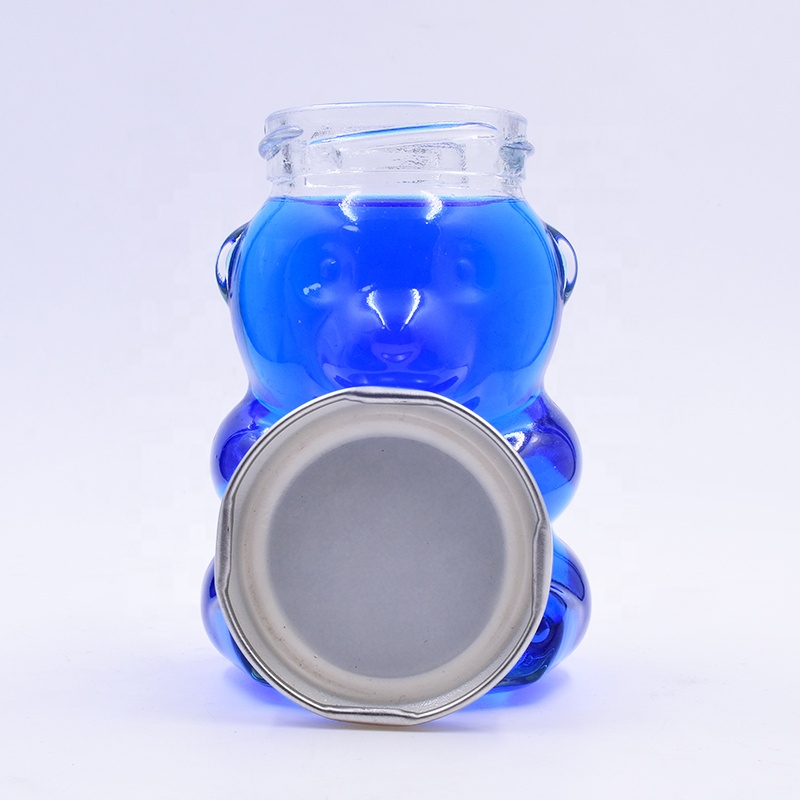 Great high-quality  280 ml  transparent clear  bear shape candle  glass jar  with paraffin