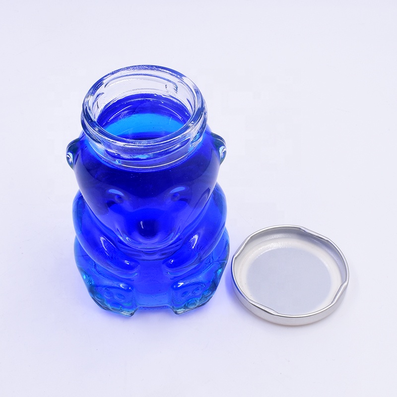 Great high-quality 280 ml transparent clear bear shape candle glass jar with paraffin