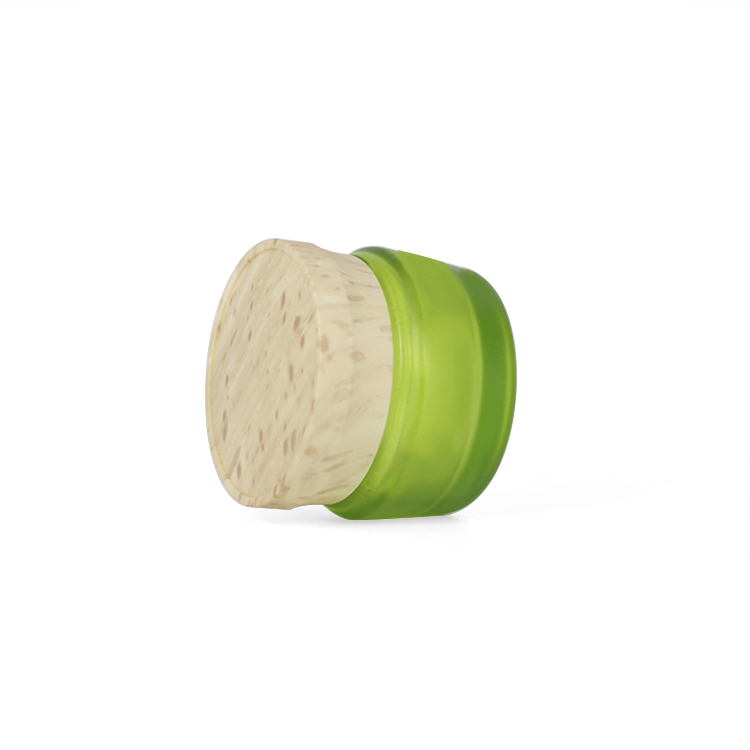 Green 30g glass jar for cream cosmetic
