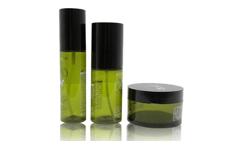 Green 50g 100g PET Plastic Cosmetic Jar Hair Wax Moisturizer Shaving Cream Packaging Container Facial Mask Packaging Jar