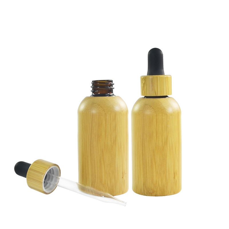 Green Bamboo Dropper Bottle 30ml Glass Dropper Bottle With Bamboo Cap