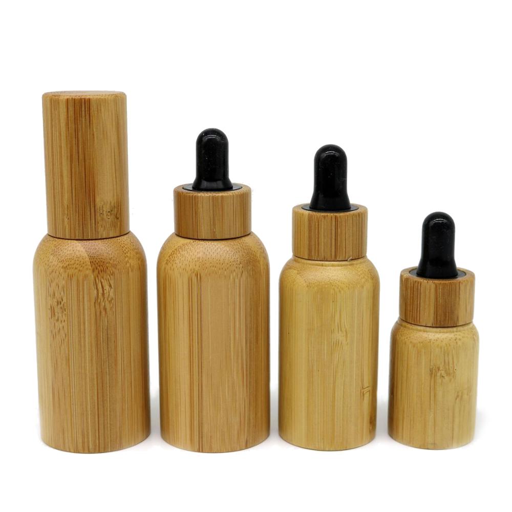 Green Bamboo Dropper Bottle 30ml Glass Dropper Bottle With Bamboo Cap