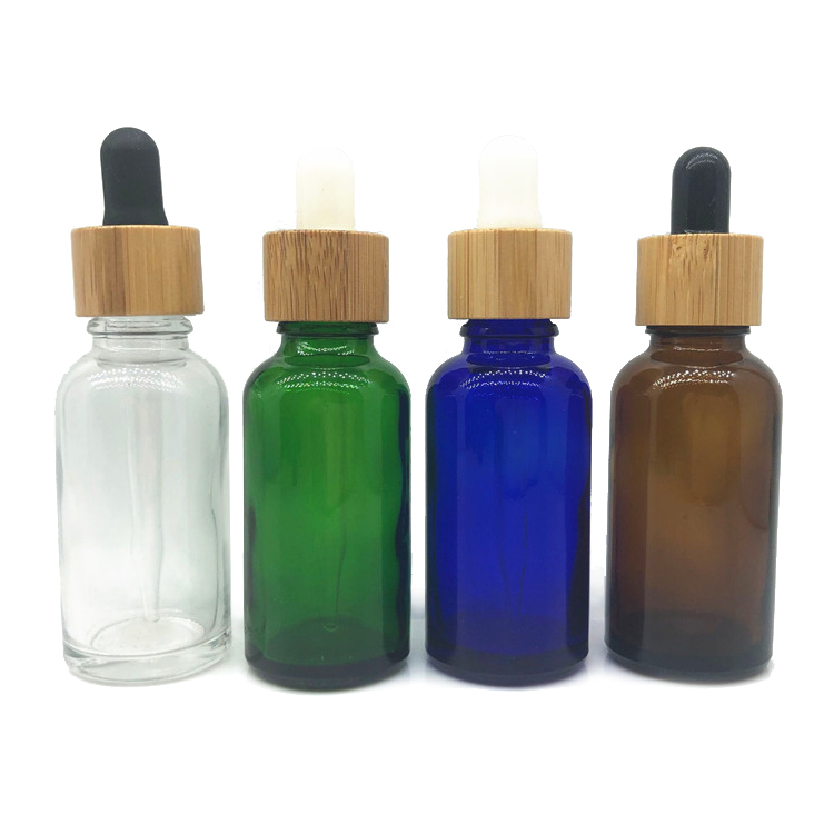 Green Bamboo Dropper Bottle 30ml Glass Dropper Bottle With Bamboo Cap