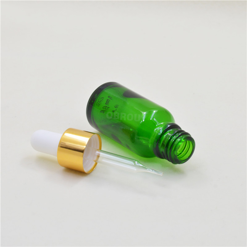 Green Dropper Glass Bottle 10ml 20ml 30ml 50ml 100ml Cosmetic Glass Bottle for Perfume Liquid Oil Bottles