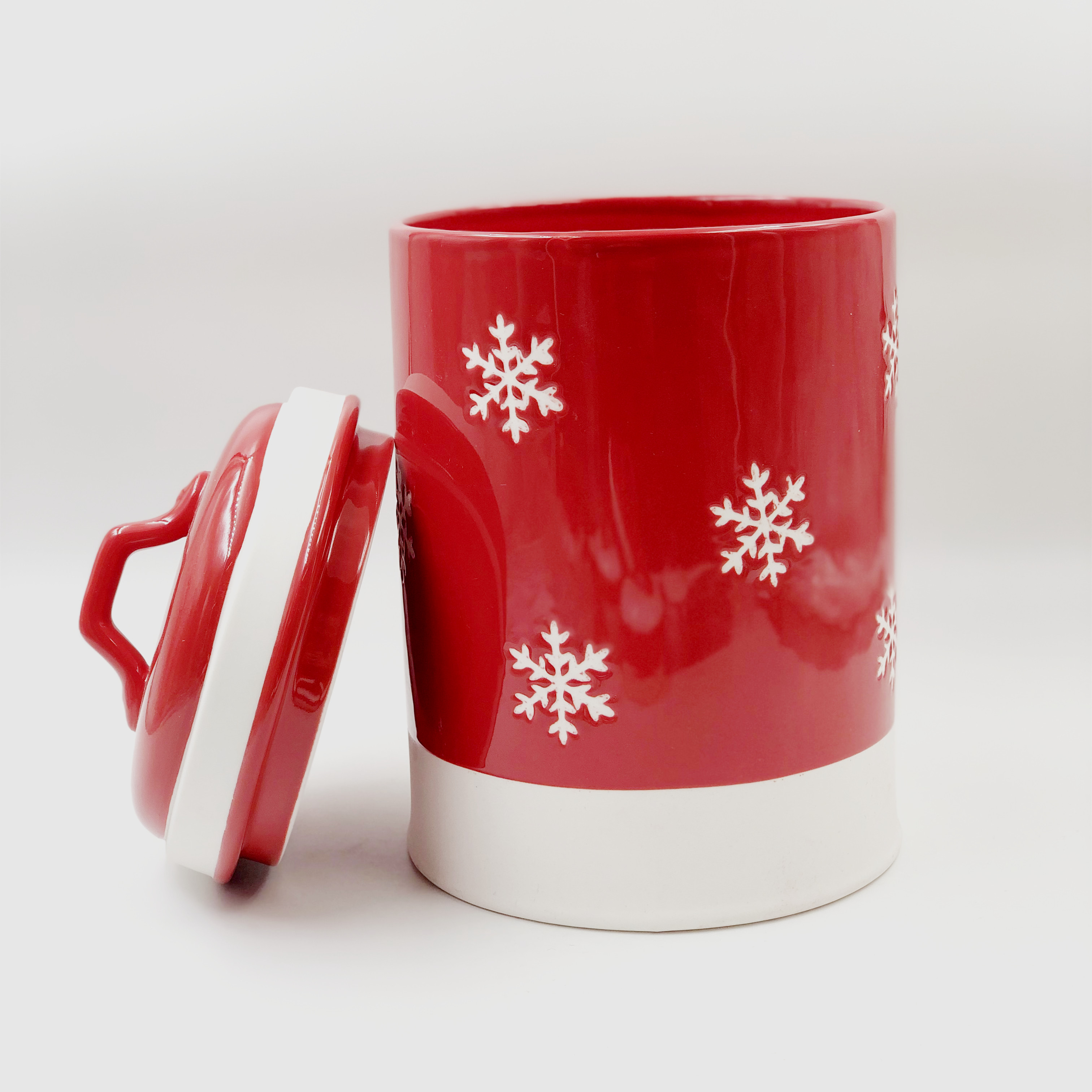 Green Leaf Pattern Coffee Bean Storage Container Kitchen Ceramic Storage Jar With Wooden or Ceramics Lid Wholesale