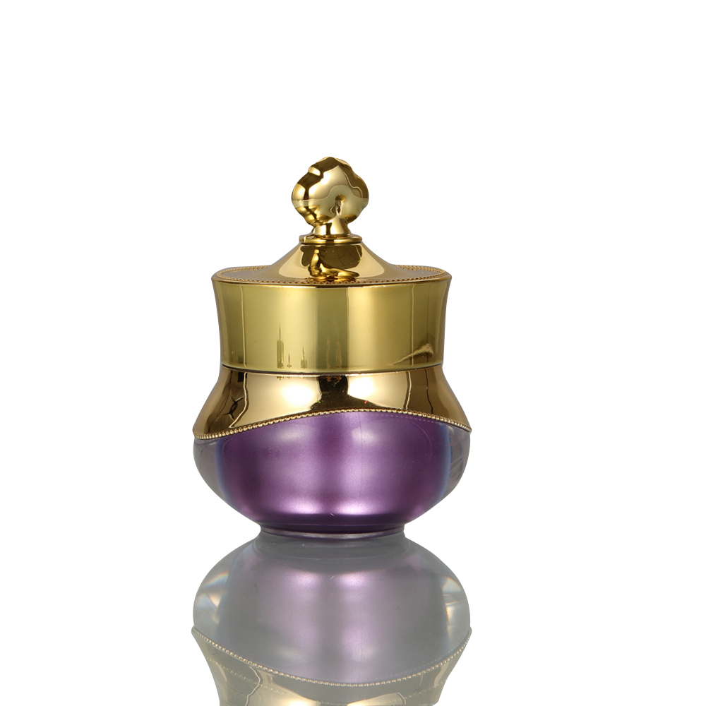 Green Shiny Crown Skincare Plastic PS Empty Container Plastic Cosmetic Cream Jar