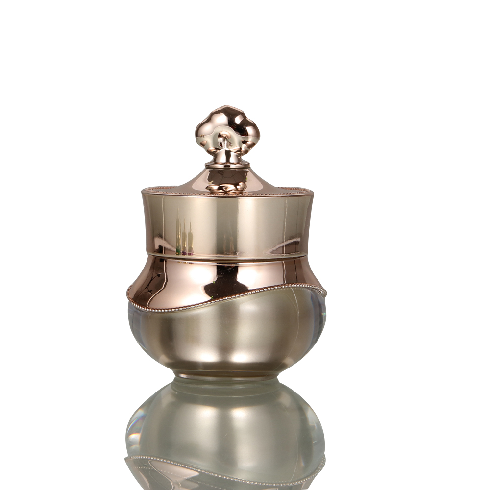 Green Shiny Crown Skincare Plastic PS Empty Container Plastic Cosmetic Cream Jar