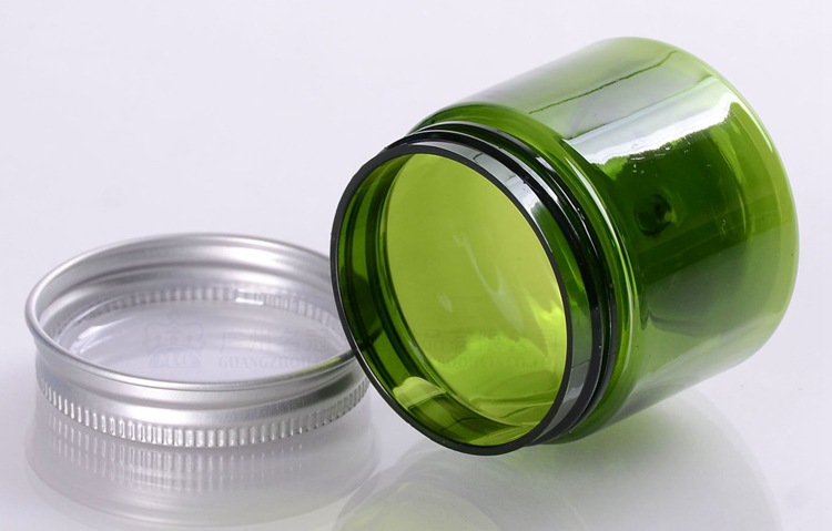 Green body scrub container beauty plastic cream+jar 50g