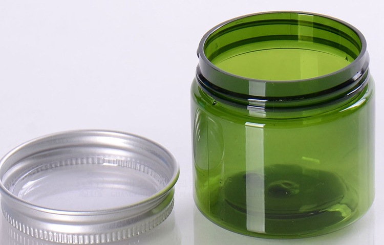 Green body scrub container beauty plastic cream+jar 50g