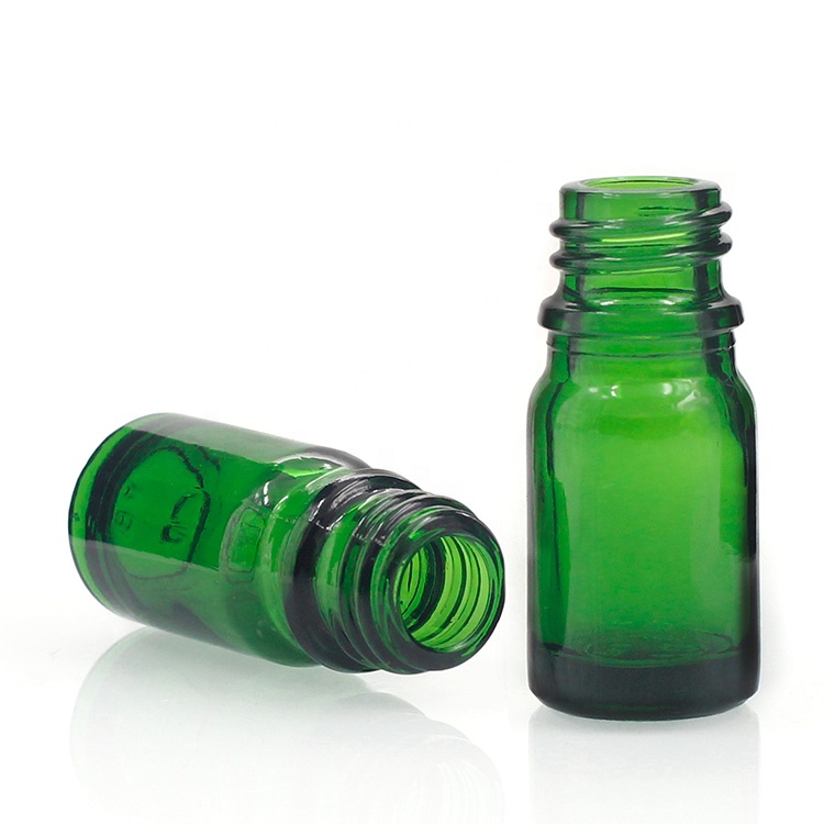 Green clear glass essential oil dropper bottle