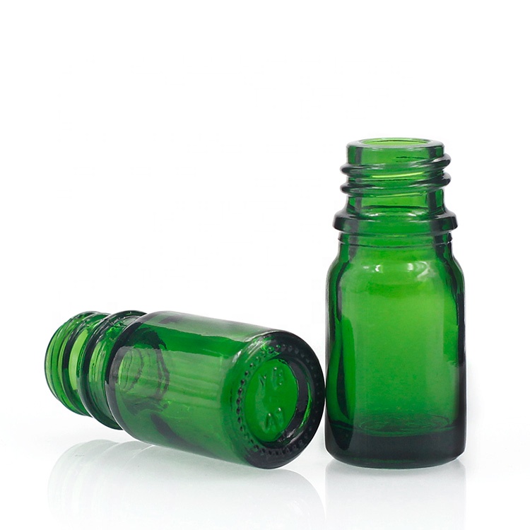 Green clear glass essential oil dropper bottle