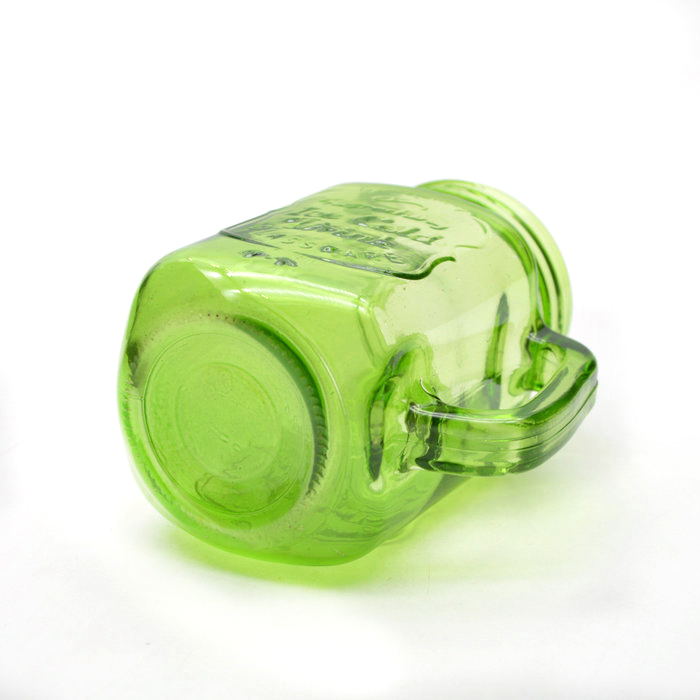 Green colored quilted mason jars 500 ml wide mouth