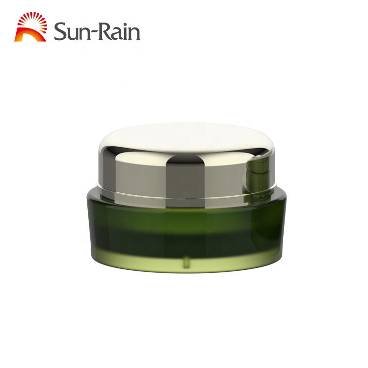 Green cream jar the emulsion is canned separately PMMA jar acrylic cream jar container