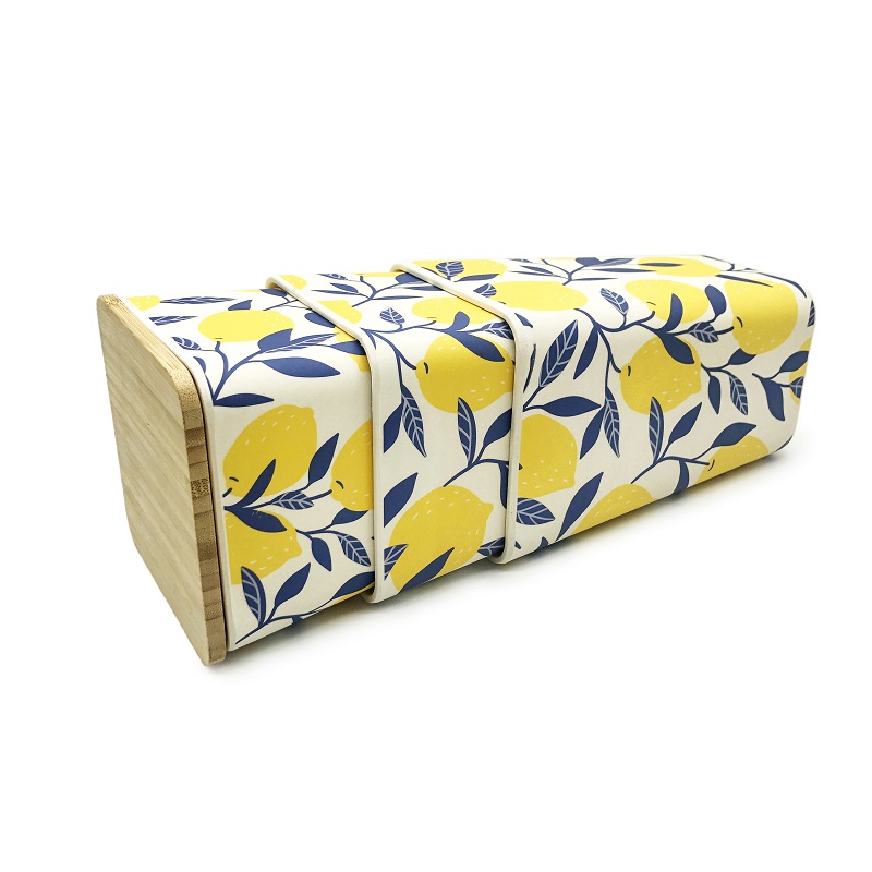 Green eco friendly colorful bamboo fiber square food storage box,bamboo fiber canister