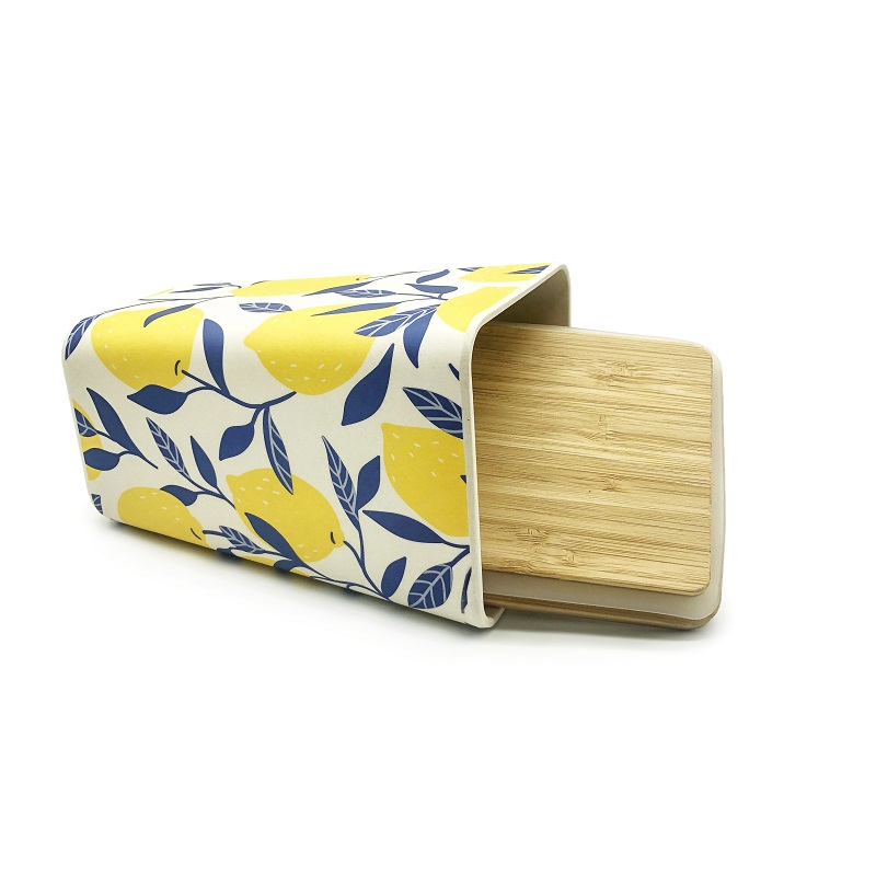 Green eco friendly colorful bamboo fiber square food storage box,bamboo fiber canister
