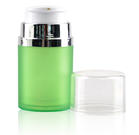 Green frosted acrylic cosmetic airless jar