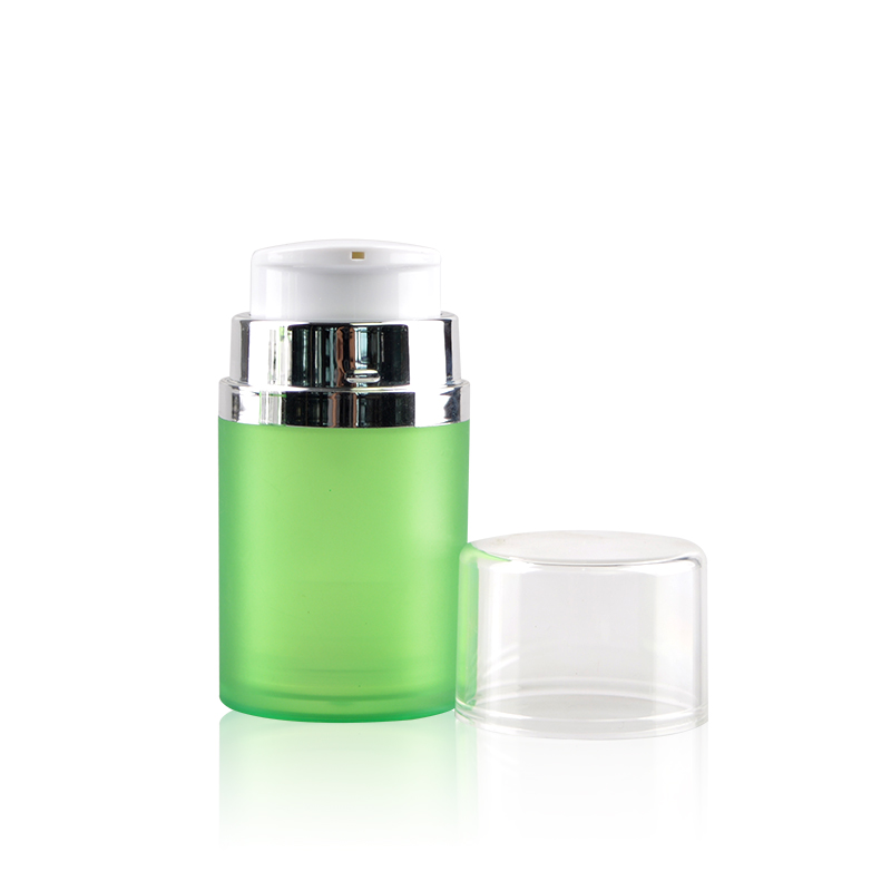 Green frosted acrylic cosmetic airless jar