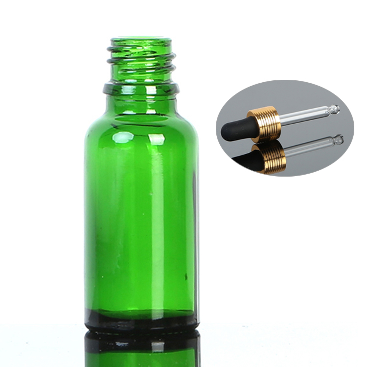 Green glass dropper bottle with gold flower basket cap for e cigarette liquid essential oil perfume cosmetic e juice olive oi